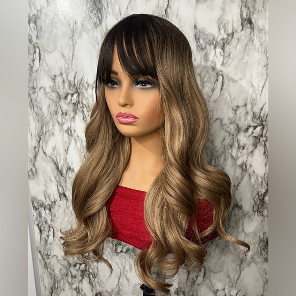 24 Inch Brown to Blonde Balayage wavy Hair Wig | Natural look - Picture 5 of 13